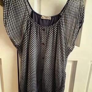 Agenda Black and White Dotted Blouse